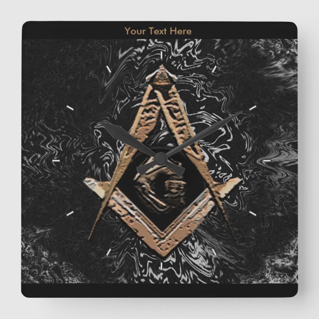 Masoniska minor (GoldenSwant) Fyrkantig Klocka (Framsida)