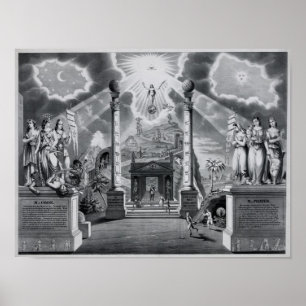 Masoniskt diagram (B&W) Poster