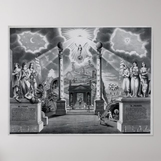 Masoniskt diagram (B&W) Poster (Framsidan)