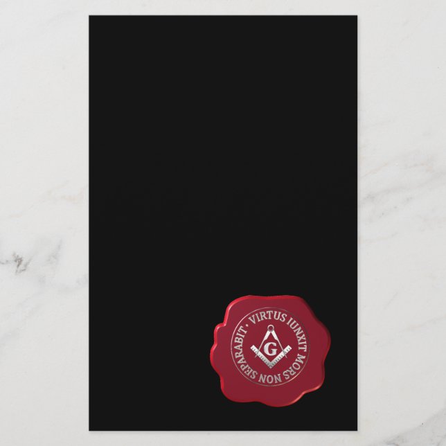 Masoniskt vaxsigill flygblad (Framsidan)