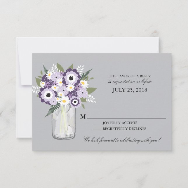 Masonkruka med blommor | RSVP OSA Kort (Framsida)