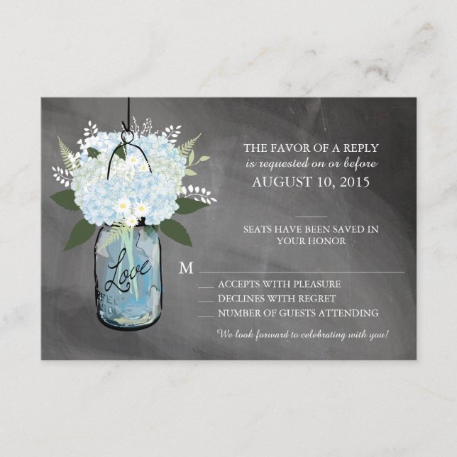 Masonkruka med blommor | RSVP OSA Kort (Framsida)
