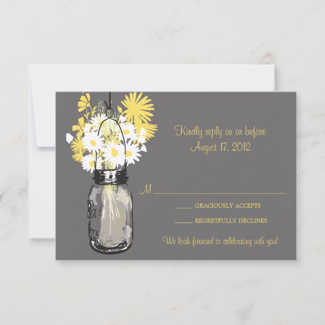 Masonkruka & Vildblommor RSVP-kort OSA Kort (Framsida)