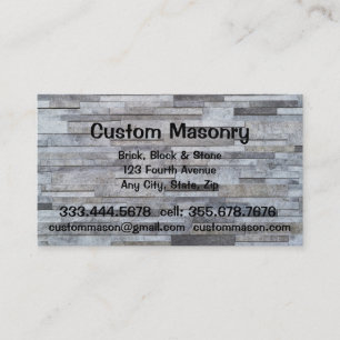 Masonry Brick, Block Stone Anpassningsbar Business Visitkort