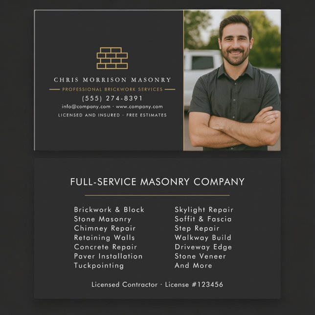 Masonry Brick Mason Contractor Photo Visitkort (Skapare uppladdad)