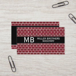 Masonry Brickayer Bricks-mall Minimalist Busi Visitkort