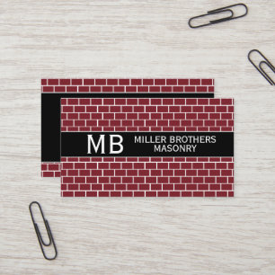 Masonry Brickayer Bricks-mall Minimalist Busi Visitkort