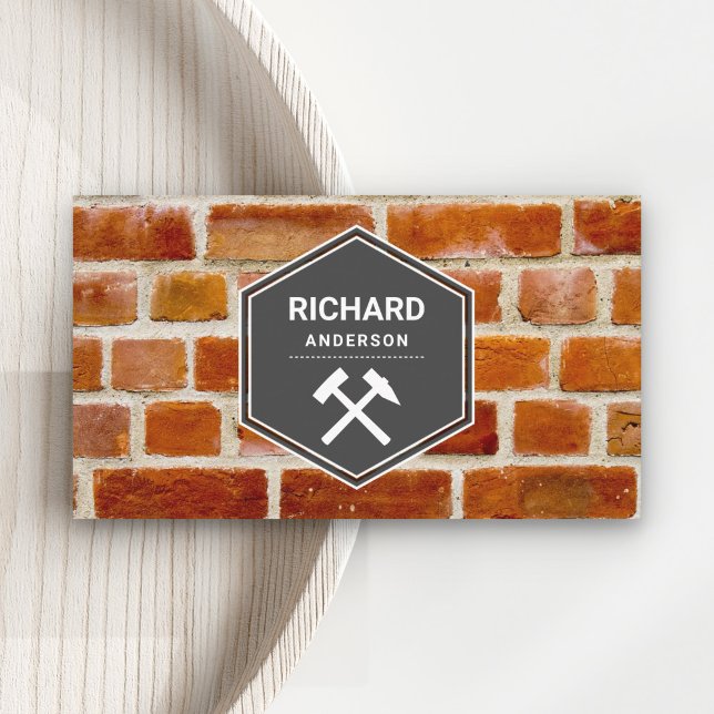 Masonry Construction Red Bricklay Wall Visitkort (Skapare uppladdad)