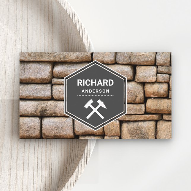 Masonry Construction Stone Wall Stoneworks Visitkort (Skapare uppladdad)