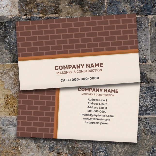 Masonry & Construction Visitkort (Masonry & Construction Business Card)