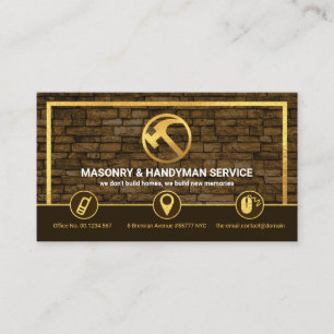 Masonry för tegelvägg i Guld Visitkort
