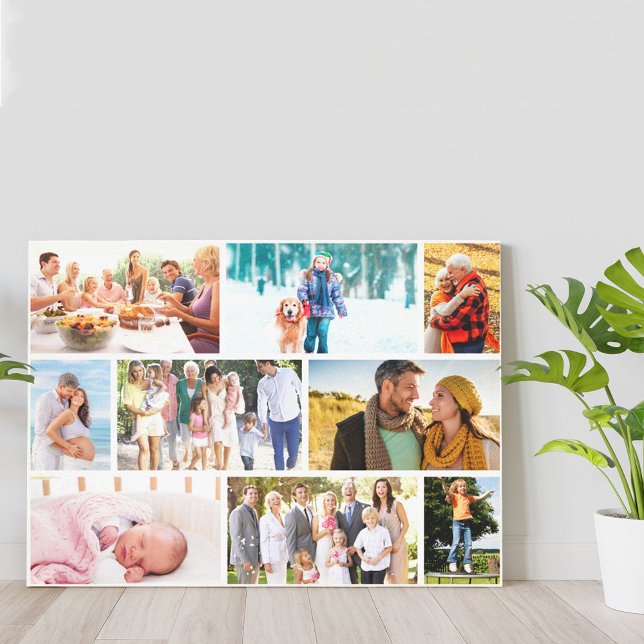 Masonry Stil Family Photo Collage White Canvastryck (Skapare uppladdad)