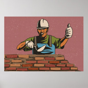 Masonry Worker Poster