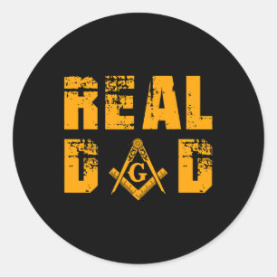 Masons Real Pappa Masonic Mason Far Independenc Runt Klistermärke