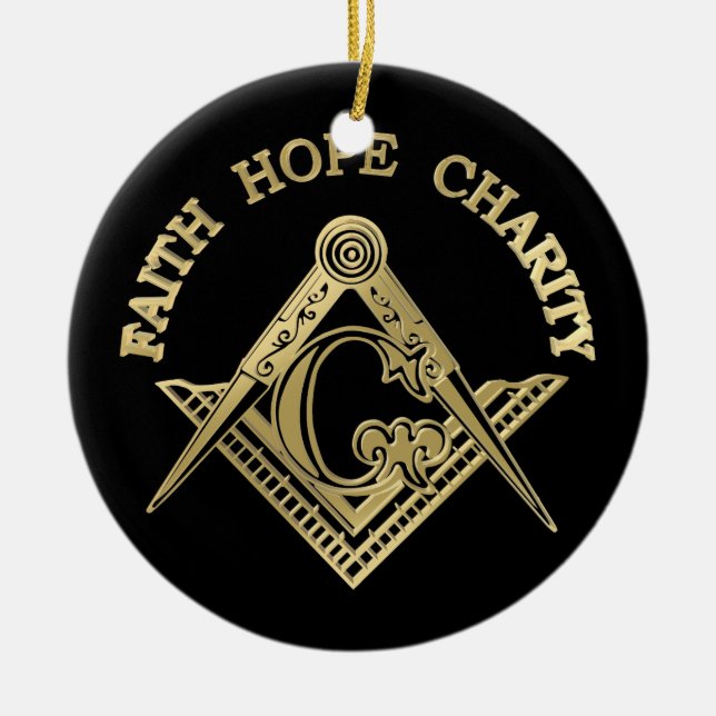 Masonsymbol Julgransprydnad Keramik (Framsidan)