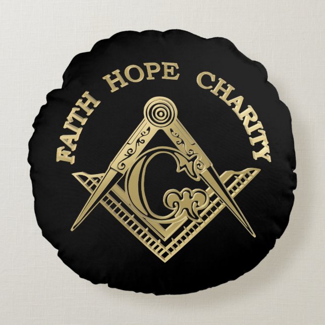 Masonsymbol Rund Kudde (Framsidan)