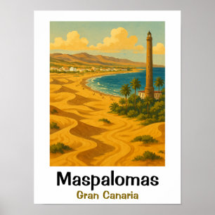 Maspalomasdynerna Gran Canaria Kanarieöarna Poster