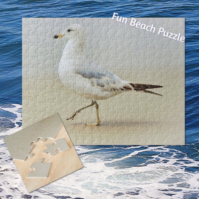 Måspromenad på stranden Pussel (Skapare uppladdad)