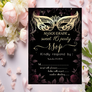 Masque Mörk Burgundy Ro Black 80 Sweet 16 OSA Inbjudningar