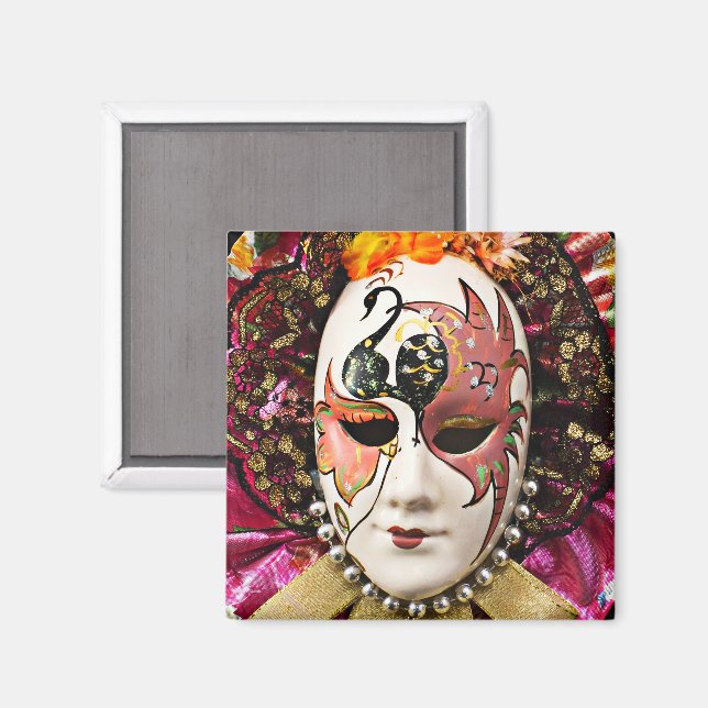 Masqueraad, Mardi Gras, karnivalsmask Magnet (Front/Back)
