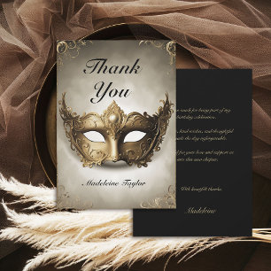 MasqueraAntique Venice Mask-Chic 50:e födelsedagen Tack Kort