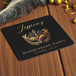MasqueraBlack Guld Birthday Underlägg Papper Kvadrat