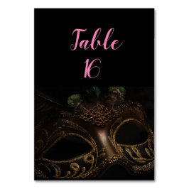 MasqueraBlack & Guld Elegant Bordsnummer