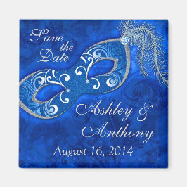 MasqueraBoll Mardi Gras Bröllop spara datum Magnet