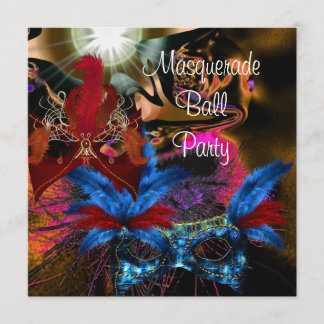 MasqueraBoll Party Mask Colorful Abstrakt 2 Inbjudningar