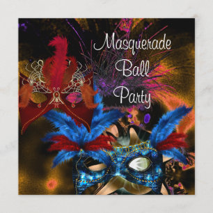 MasqueraBoll Party Mask Colorful Abstrakt Inbjudningar