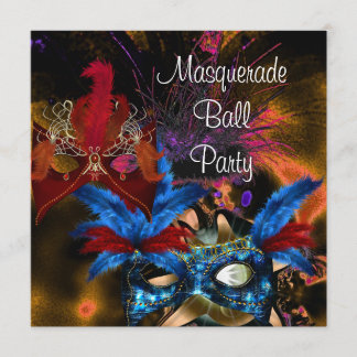 MasqueraBoll Party Mask Colorful Abstrakt Inbjudningar
