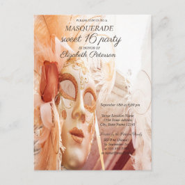 MasqueraChic Masque Sweet 16 I Inbjudan Vykort