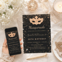 Masquerad Black guld glitter stoft födelsedagsfest