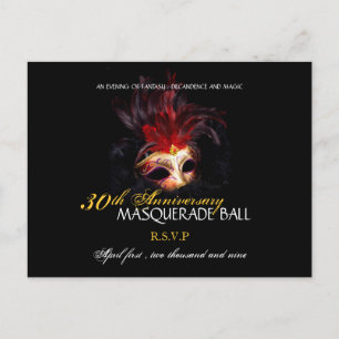 Masquerad Boll - Svarskort på vykort