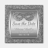 Masquerad Costume Party Spara datum Glam Silver