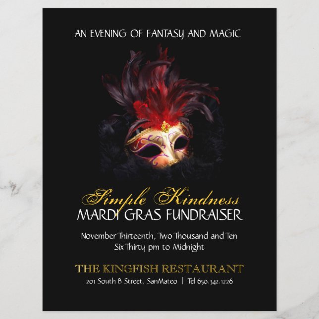 Masquerad | Mardi Gras Flyer (Framsidan)