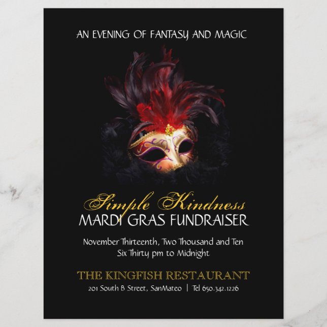 Masquerad | Mardi Gras Flyer (Framsidan)
