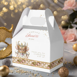 Masquerad Mask Motif Harlequin Ro Guld ID1032 Presentaskar