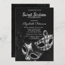 Masquerad,Masque,Black,Grått Confetti Sweet 16