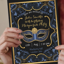 Masquerad Party maskerad boll födelsedag lyxurös Inbjudningar