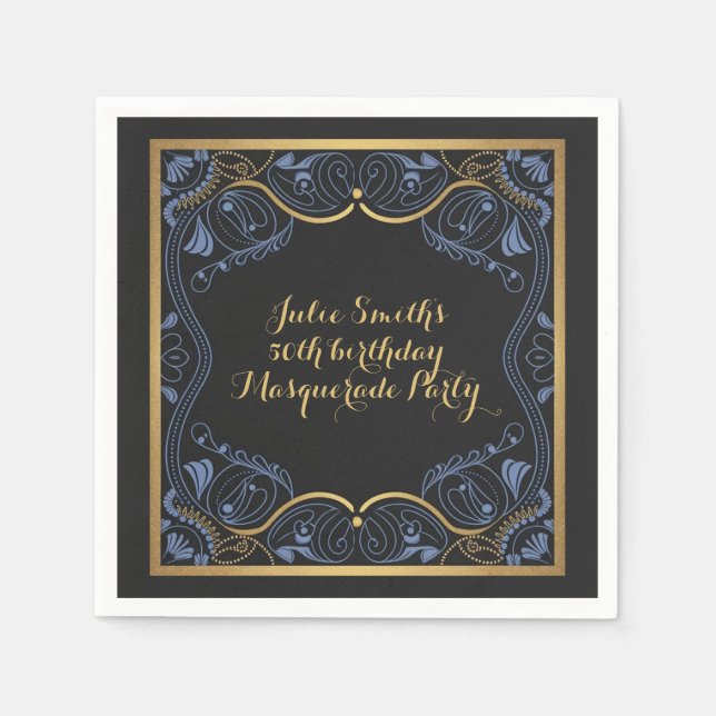 Masquerad Party maskerad boll födelsedag lyxurös Pappersservett (Framsidan)
