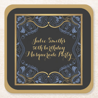 Masquerad Party maskerad boll födelsedag lyxurös Underlägg Papper Kvadrat
