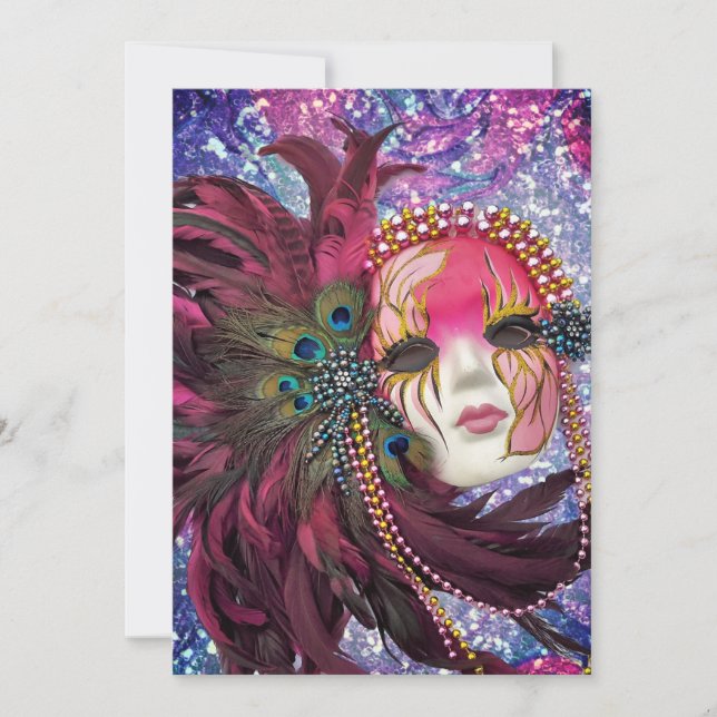 Masquerad Party - Nyårsafton - Quinceanera Inbjudningar (Framsida)