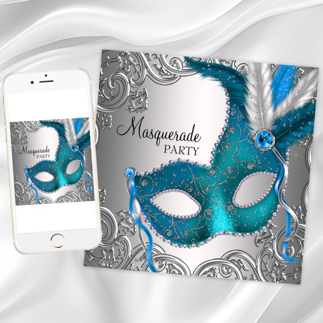 Masquerad Party och Event Inbjudningar (Pretty masquerade party invitation for any occasion. Download and printed invitations available.)
