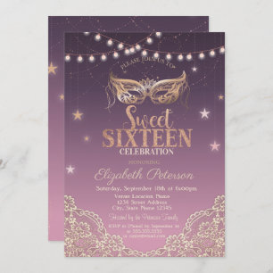 Masquerad,String Ljus,Snöre Sweet 16 Inbjudningar