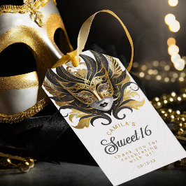 Masquerad Sweet 16 Black Guld ID1032 Presentetikett