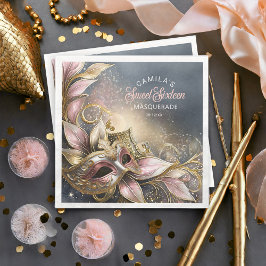 Masquerad Sweet 16 Ro Guld ID1032 Pappersservett