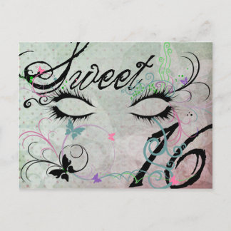 Masquerad Sweet 16 vycard Inbjudan Vykort