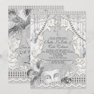 Masqueradapriser Diamond Bling Wedding bjudande Inbjudningar