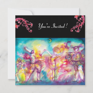 MASQUERADE BALL, röda utsmyckningar Inbjudningar